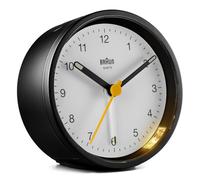 Braun Réveil analogique Classique avec Fonction Snooze et lumière, Mouvement à Quartz Silencieux, bip de l’Alarme en Crescendo, en Noir et Blanc, modèle BC12BW.