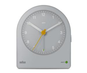 Braun Réveil analogique Classique avec répétition (Fonction Snooze) et rétroéclairage continu, Mouvement Silencieux à Quartz, bip de l’Alarme en Crescendo, modèle BC22G Gris.