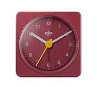 Braun Réveil analogique de Voyage Classique, Taille compacte, Mouvement à Quartz Silencieux, bip de l’Alarme en Crescendo, en Rouge, modèle BC02R.