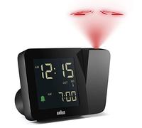 Braun Réveil avec Projection numérique Radio-piloté pour Les fuseaux horaires d’Europe Centrale (DCF) avec 4 Options de rétroéclairage, écran LCD négatif, réglage Rapide, modèle BC15B-DCF Noir