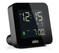 Braun Réveil numérique radiocommandé pour Le Fuseau horaire de l’Europe Centrale (DCF) avec Fonction Snooze, écran LCD négatif, réglage Rapide, bip de l’Alarme en Crescendo, en Noir, modèle BC09B-DCF