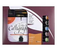 Brause Coffret de calligraphie 149B – 5 encres Herbin, 4 plumes, porte-plume, pinceau