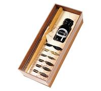 Brause Petit coffret de calligraphie – porte-plume bois, 6 plumes, encre Jacques Herbin 15 ml