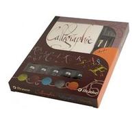 Brause - Coffret de calligraphie 5 Encres/4 plumes + Bloc G