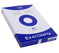 Exacompta Étui de 100 fiches bristol 148x210 mm blanc uni non perforé