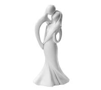 Brautpaar: küssendes Hochzeitspaar, 10 cm, weiß, moderner Stil, Polyresin