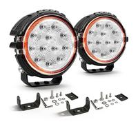 BraveWAY 5 Pouces Phare De Travail LED Rond avec DRL, 2PCS 60W 12000LM IP68 Phare led tracteur Spod Flood Combo Beam pour Trucks Pickup Voiture Tracteur Moto