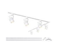 Bravsekai Plafonnier Rail Spot Led Moderne, Spots De Plafond Gu10 6 TêTes, Rails de Spots Pivotants, Kit D'éclairage Sur Rail Plafond 2M 6000K, Rails de Spots - Cuisine Salon Salle a Manger