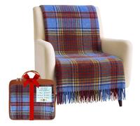 BRAW CLANS TARTANS Couverture en Laine Douce à Carreaux Tartan - 185 x 77 cm - Motif Tartan écossais avec Franges - Couverture Chaude pour canapé, Voyage et Voiture pour la fête des mères ou Noël