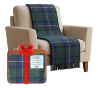 BRAW CLANS TARTANS Couverture en Laine Douce à Carreaux Tartan - 185 x 77 cm - Motif Tartan écossais avec Franges - Couverture Chaude pour canapé, Voyage et Voiture pour la fête des mères ou Noël