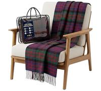 BRAW CLANS TARTANS Couverture en Laine Douce à Carreaux Tartan - 185 x 77 cm - Motif Tartan écossais avec Franges - Couverture Chaude pour canapé, Voyage et Voiture pour la fête des mères ou Noël