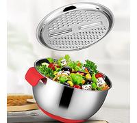 Brawdress Râpe multifonction en acier inoxydable pour la cuisine avec panier d'évacuation pour la préparation de la salade