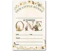 brayqu Lot de 20 cartes d'invitation pour 1er anniversaire Winnie l'ourson avec enveloppes Motif floral