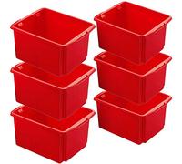 BRB 6X Boîte de Rangement empilable en polypropylène Rouge 32 l 455 x 360 x 245 mm