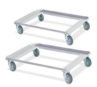 BRB Lot de 2 roulettes de transport en aluminium pour récipient (L x l) 800 x 600 mm, charge maximale : 250 kg