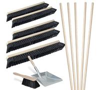 BRB Lot de 5 balais, Longueur 1000 mm, avec 5 Manches en Bois de Selle + 1 kit de Balayage