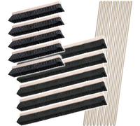 BRB Set de balais, 10x balais de salle, mélange de crin de cheval, 5X 500 mm, 5X 1.000 mm, 10x manche de balai en bois de selle