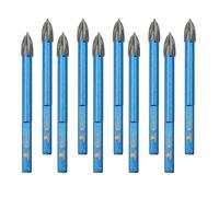 BRCHNITT Lot de 10 Forets à Maçonnerie Ø 6 mm - Forets Pour Carrelage, Brique, Plastique et bois Pointe en Carbure de Tungstène Meche Carrelage