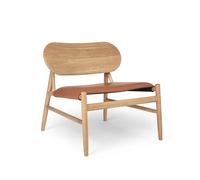 Brdr. Krüger Chaise lounge Ferdinand cuir cognac. structure en chêne huilé à la cire