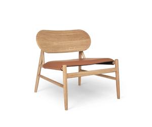 Brdr. Krüger Chaise lounge Ferdinand cuir cognac. structure en chêne huilé à la cire