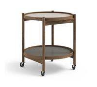 Brdr. Krüger Table roulante Bølling Tray Table model 50 stone. structure en chêne huilé fumé