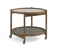 Brdr. Krüger Table roulante Bølling Tray Table model 60 stone. structure en chêne huilé fumé