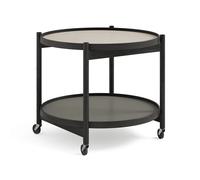 Brdr. Krüger Table roulante Bølling Tray Table model 60 stone. structure en chêne laqué noir