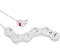 BRENNENSTUHL 1155350210 - Base múltiple maniobrable Vario-Power Con puertos USB