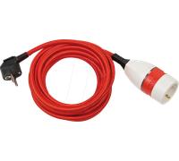 Brennenstuhl Rallonge de 5 m pour l'intérieur (câble Textile de 5 m, pour Une Utilisation en intérieur, rallonge avec Interrupteur Rotatif Marche/arrêt éclairé) Rouge/Blanc/Noir