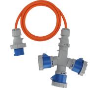 BRE 1167670202 - Câble d'extension CEE avec distributeur 3 voies, 2m.