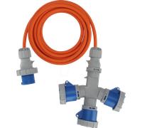 BRE 1167670205 - Câble d'extension CEE avec distributeur 3 voies, 5m.