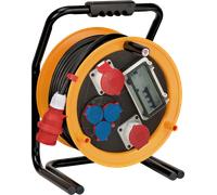 Brennenstuhl Brobusta 380 CEE 2 FI IP44 Enrouleur de câble 25 m avec protection FI, pour une utilisation continue en extérieur, fabriqué en Allemagne