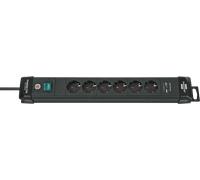 Brennenstuhl Multiprise Premium-Line 1951160602 – 6 prises + 2 ports USB – 3 m Noir