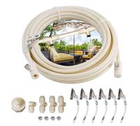BREAKLING Brumisateur terrasse extérieur et jardin 7,5m et 4 buses laiton - Pergola - Serres - Parasol - Climatisation extérieure - Repousse les moustiques et nuisible volants