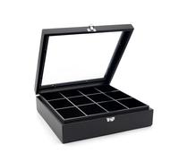 Bredemeijer - Boîte à thé 12 compartiments avec fenêtre - Bambou - Noir