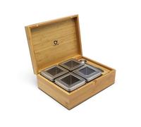 Bredemeijer - Boîte à thé avec 4 boîtes - Bambou - Avec cuillère doseuse