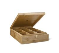 Bredemeijer TBC09BN Storage Boîte à Thé avec 9 Compartiments sans Fenêtre Bambou, Brun