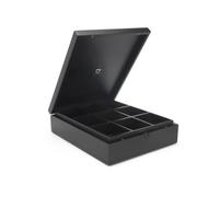 Bredemeijer Boite a The, Boîte Rangement en Bois, 9 Compartiments - Noir | Boîte à Thé en Bambou, Rangement The, Boîte en Bois de Bambou avec Couvercle, Organiseur de Sachets, 8,79 x 23,39 x 29,21 cm