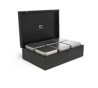 Boîte de rangement pour thé en vrac, 6 boîtes, noir, Bredemeijer
