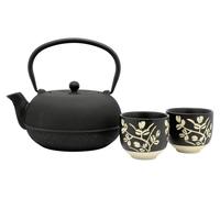 Bredemeijer - Coffret Cadeau Sichuan - Théière en Fonte 1L avec 2 Tasses en Porcelaine