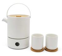 Théière avec infuseur à thé UMEA 1,2 l, avec chauffe-eau, blanc, céramique, Bredemeijer