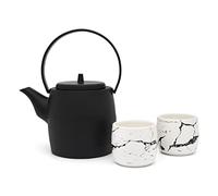 Bredemeijer Set Kobe 1,2L + 2 tasses en porcelaine, Noir