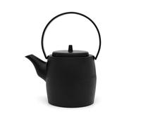 Bredemeijer Théière asiatique en fonte noire à induction - 1,2 l - Grande théière émaillée en fonte avec filtre à thé en acier inoxydable