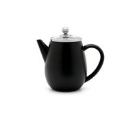 Bredemeijer Theiere Avec Infuseur, Filtre à Thé Inox, 0,5 Litres - Noir | Théière avec Infuseur Double Paroi, Théière Isotherme 1h, Couvercle en Verre, Filtre à Thé et Bec Anti-Goutte