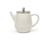 BREDEMEIJER Théière Duet EVA couvercle en verre et filtre 1,1l double paroi acier inoxydable mat blanc