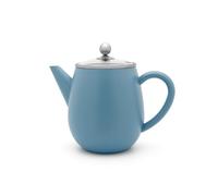 Bredemeijer Theiere Avec Infuseur, Filtre à Thé Inox, 1,1 Litres - Bleu | Théière avec Infuseur Double Paroi, Théière Isotherme 1h, Couvercle en Verre, Filtre à Thé et Bec Anti-Goutte