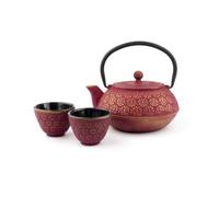 Bredemeijer Theiere Avec Infuseur Thé, Shanghai 0,6L, 2 Tasses - Rose/Or | Théière avec Infuseur en Fonte Isotherme, Intérieur Émaillé, Coffret Cadeau pour Amateur de Thé