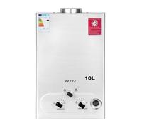 BreeRainz Chauffe-eau à Gaz Instantané 10L 20KW - Sans Réservoir Propane Butane - Maison de Vacances & Petit Studio - Mode Été/Hiver