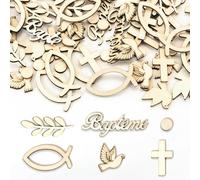Brelet 100 Pièces Confettis Bapteme en Bois, Baby Shower Table Decoration Communion, Deco Bapteme Garcon Fille pour la Décoration de Table din Baptême