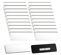 Breling Lot de 100 étiquettes de nom vierges avec épingles de 2,5 x 7,6 cm, réutilisables avec clip pour employés de bureau, étudiants, employés (blanc)